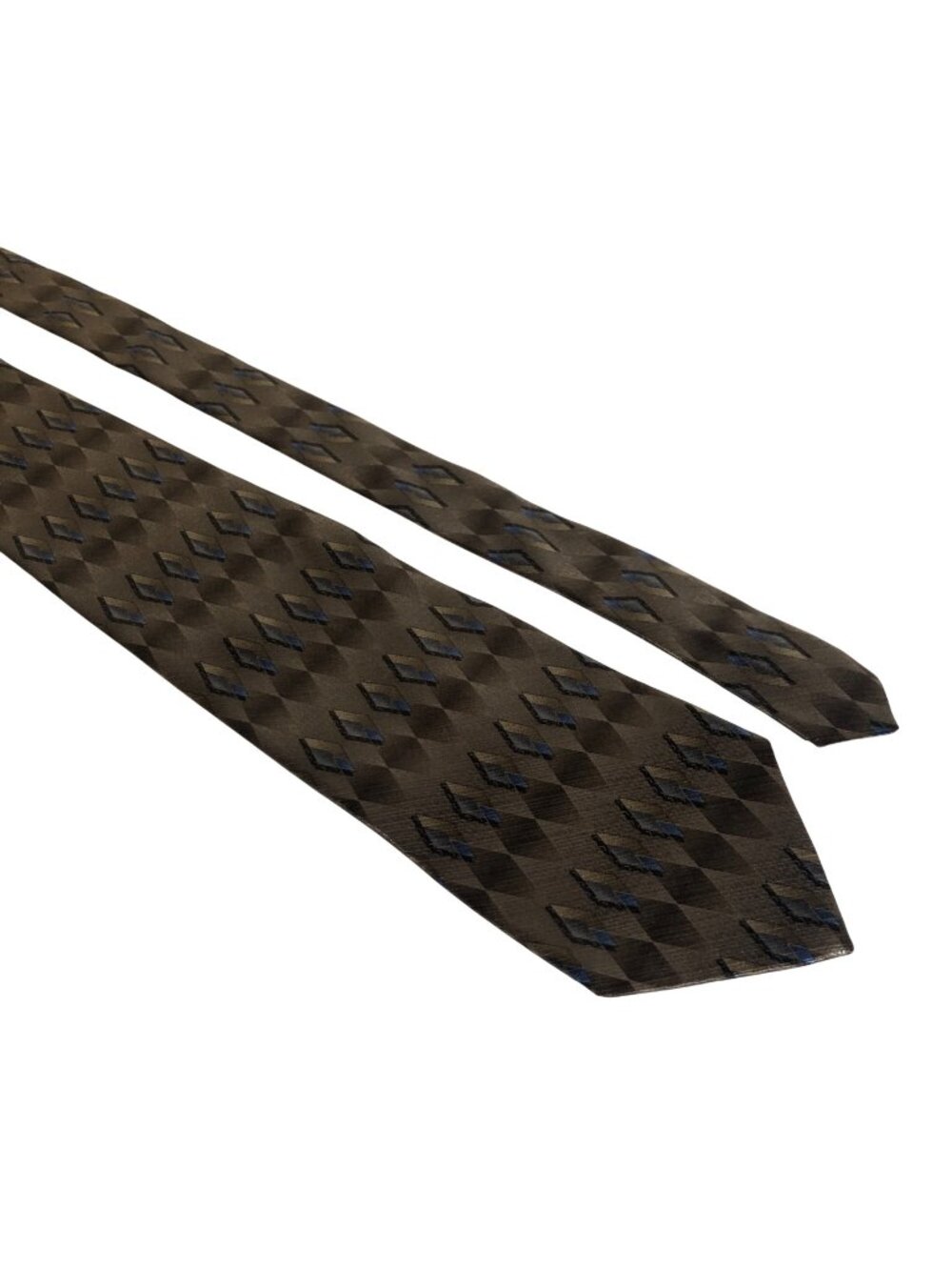 Arrow Silk Tie Geometric Brown Blue Mens Necktie Office Work Formal Dad Gift